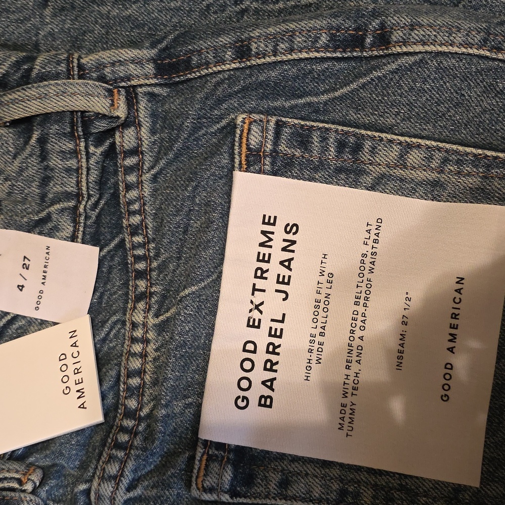 Good American Good Extreme Barrel Jeans Multiple Sizes 4, 14 - Picture 13 of 15